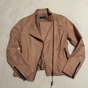 Lavorazione Artigianale Vera pelle (Made in Italy) Blush Pink Leather Jacket